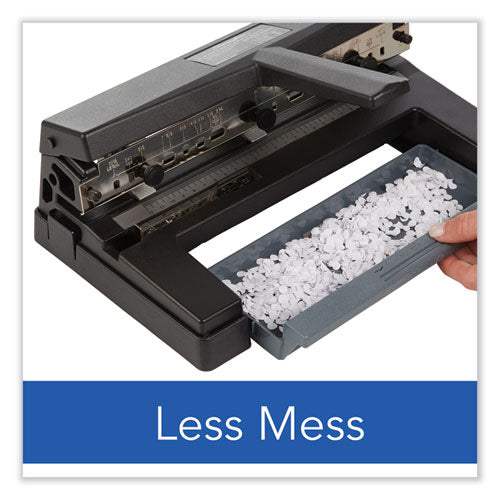40-sheet Heavy-duty Two- To Four-hole Adjustable Heavy-duty Paper Punch, 9/32 Holes, Black