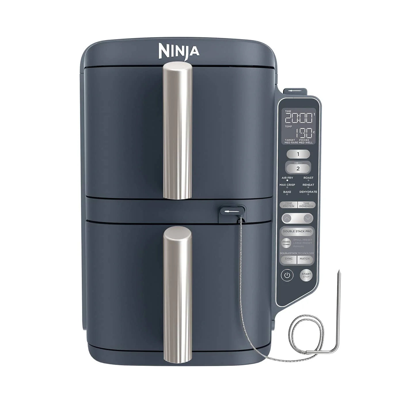 Ninja Double Stack XL 2-stöckige Heißluftfritteuse mit Smart Cook System, 9,5 Liter, Cyber Space